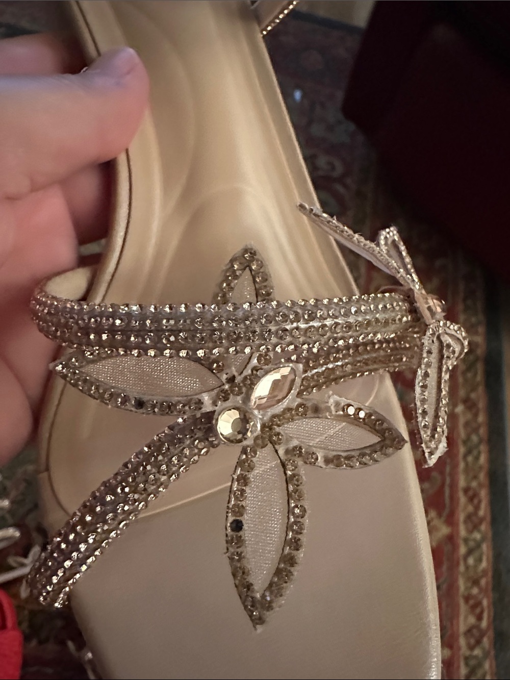 Nude Strappy Embellished Heeled Sandals - Women's - Picture 3 of 6